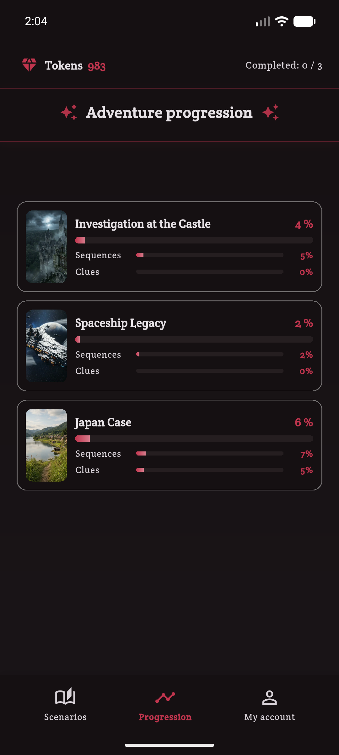 Scenario progression