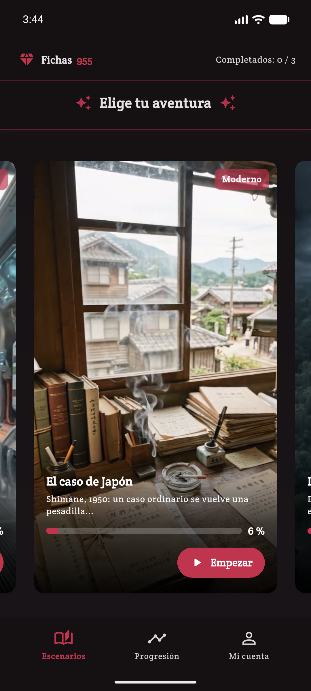 Japan Case — gancho del escenario