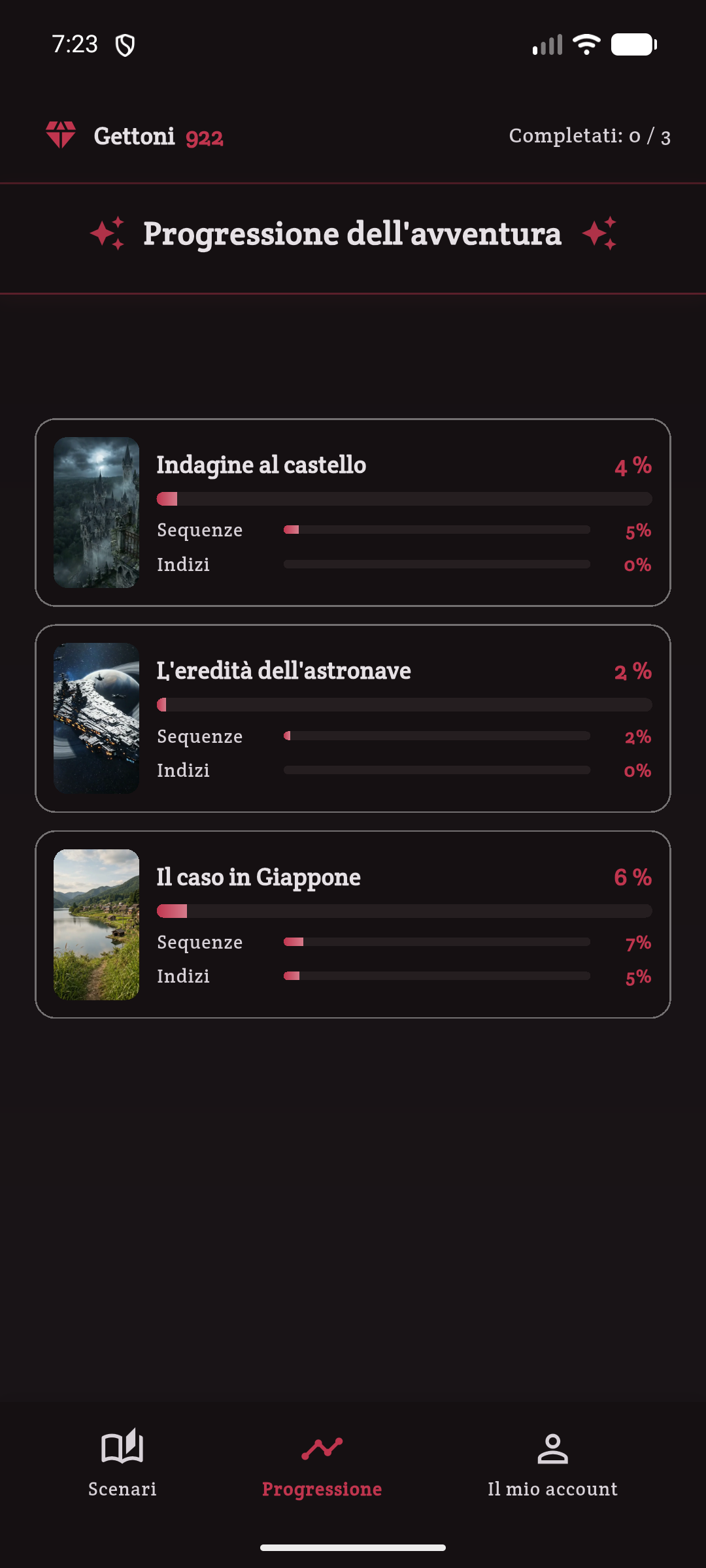 Progressione scenari